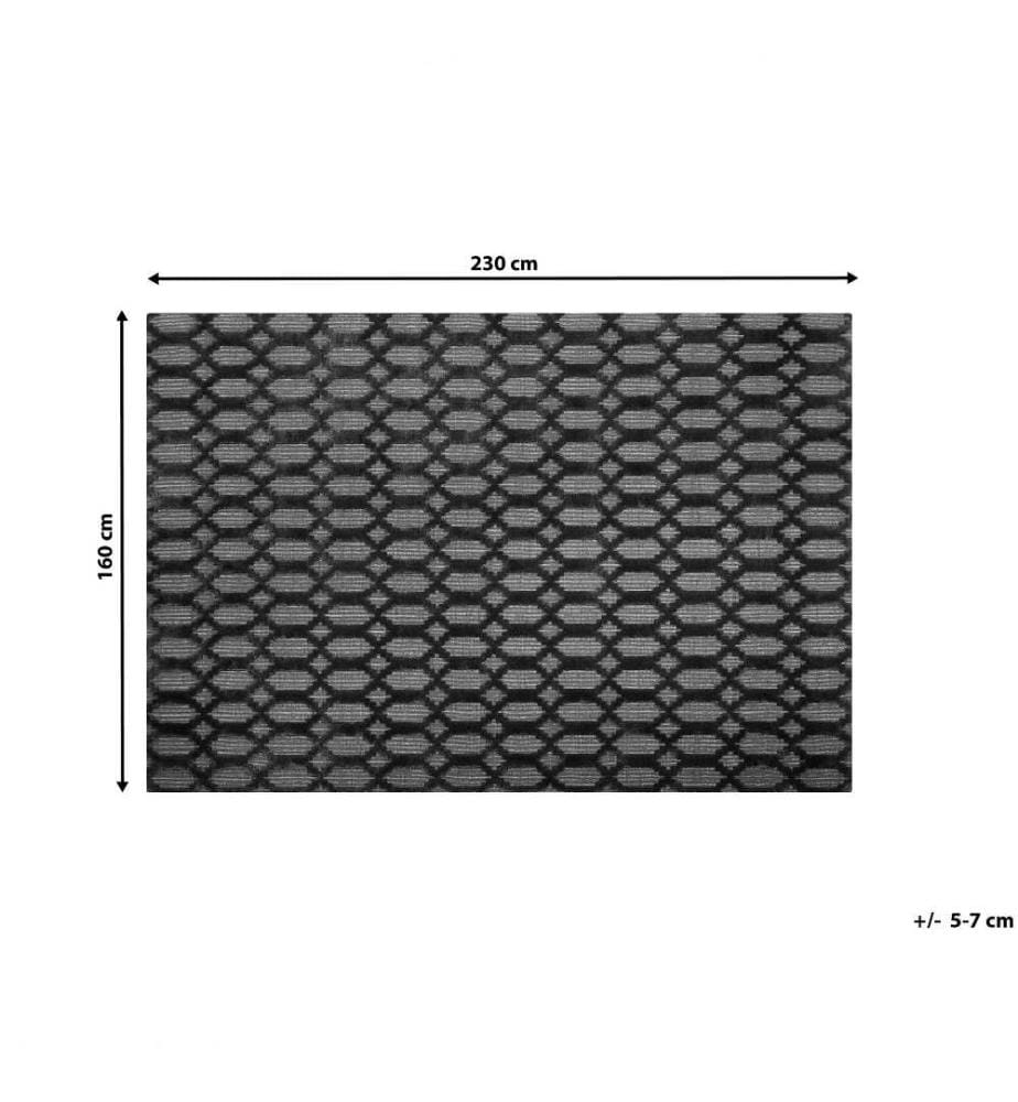 Tapis Rectangulaire Gris Foncé en Viscose pour Chambre et Salon au Style Traditionnel ou Moderne 160 x 230 cm