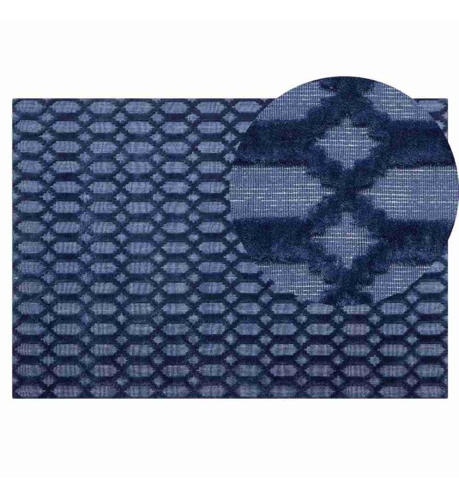 Tapis CIZRE Bleu marine 140 x 200 cm Soie artificielle
