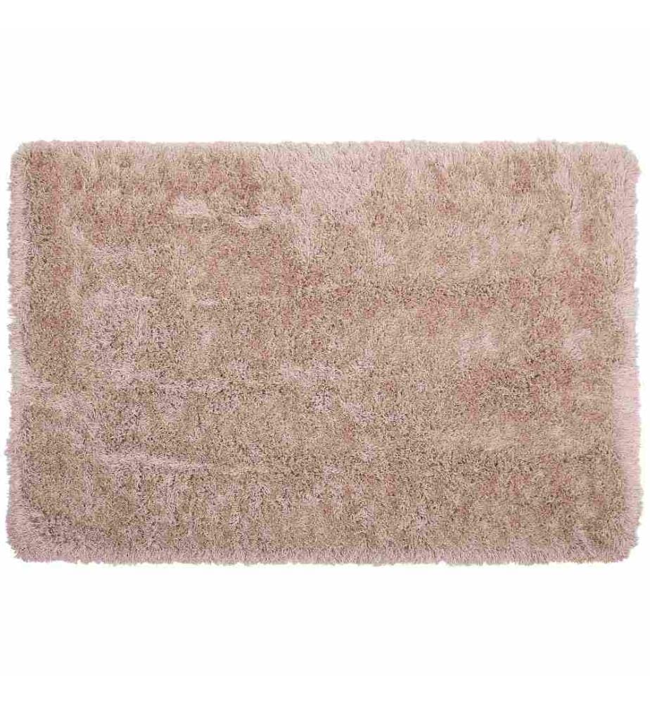 Tapis Shaggy Poil Long Beige en Polyester et Coton pour Chambre ou Salon au Style Scandinave 200 x 300 cm