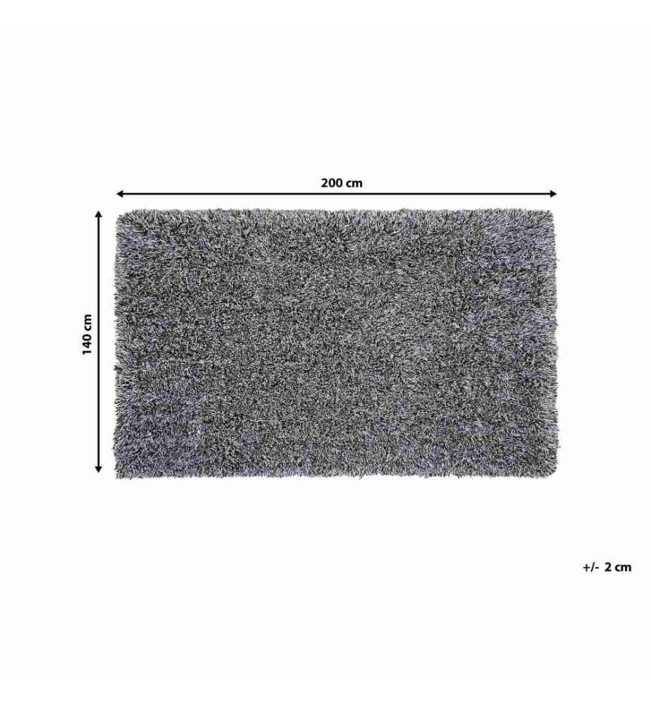 Tapis à poils longs CIDE Noir/blanc 140 x 200 cm