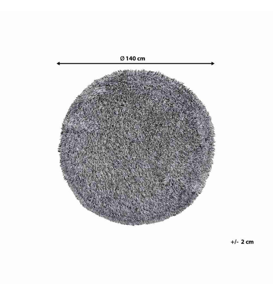 Tapis à poils longs CIDE Noir/blanc ø 140 cm