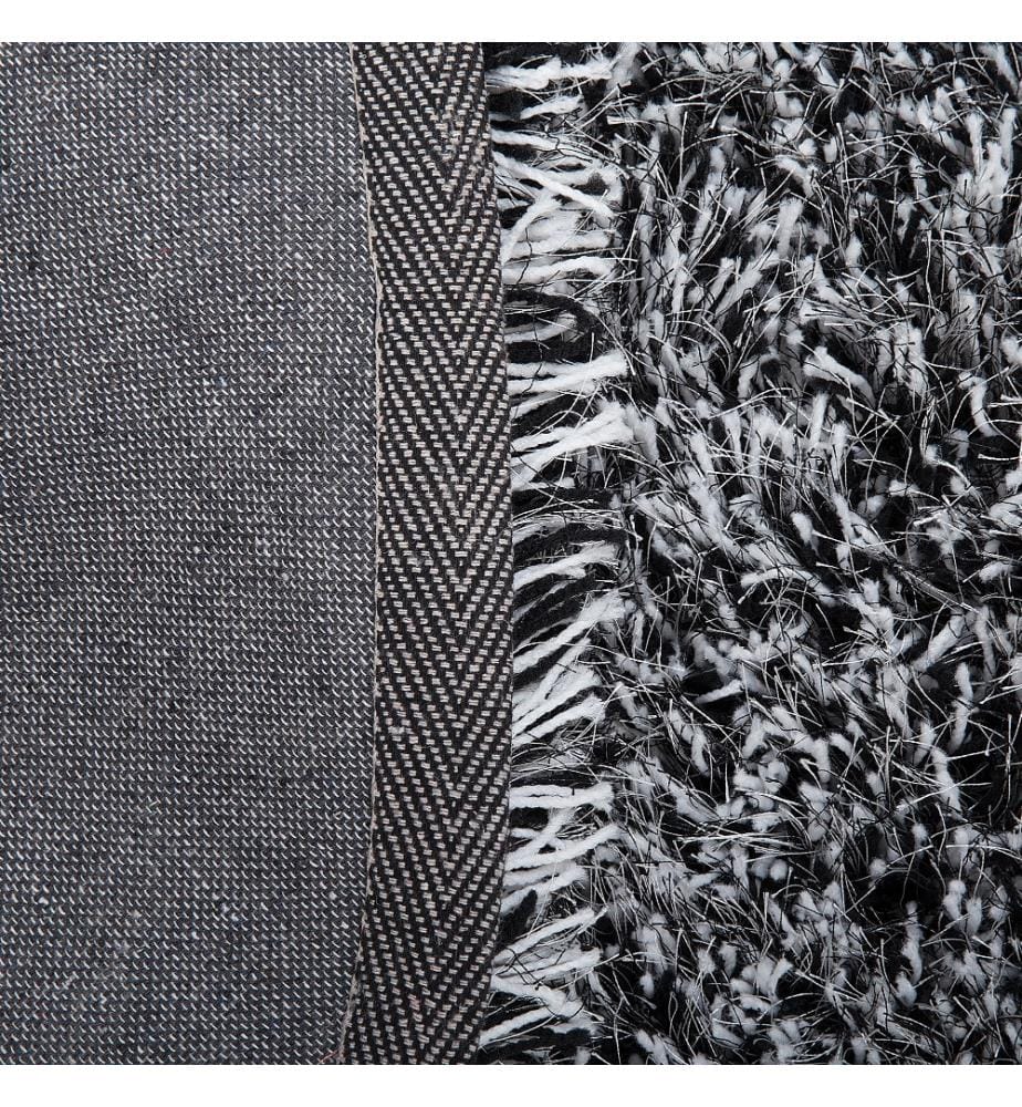 Tapis à poils longs CIDE Noir/blanc ø 140 cm