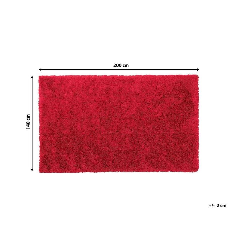 Tapis à poils longs CIDE Rouge 140 x 200 cm