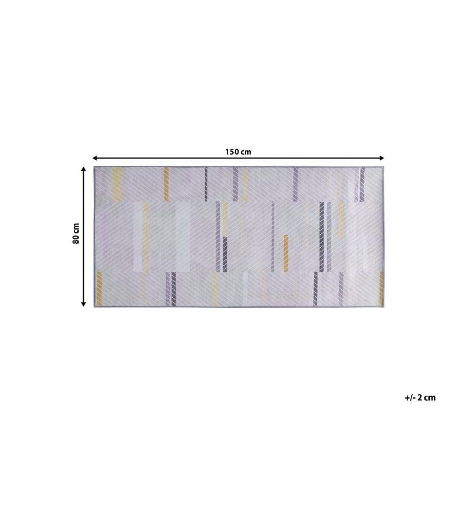 Tapis Rectangulaire Gris et Jaune en Polyester pour Chambre ou Salon au Style Moderne 80 x 150 cm