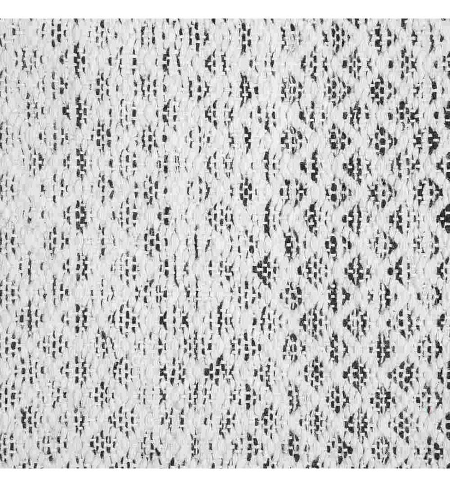 Teppich Weiss Schwarz Wolle Baumwolle 140 x 200 cm Mit Fransen Handgewebt Rechteckig
