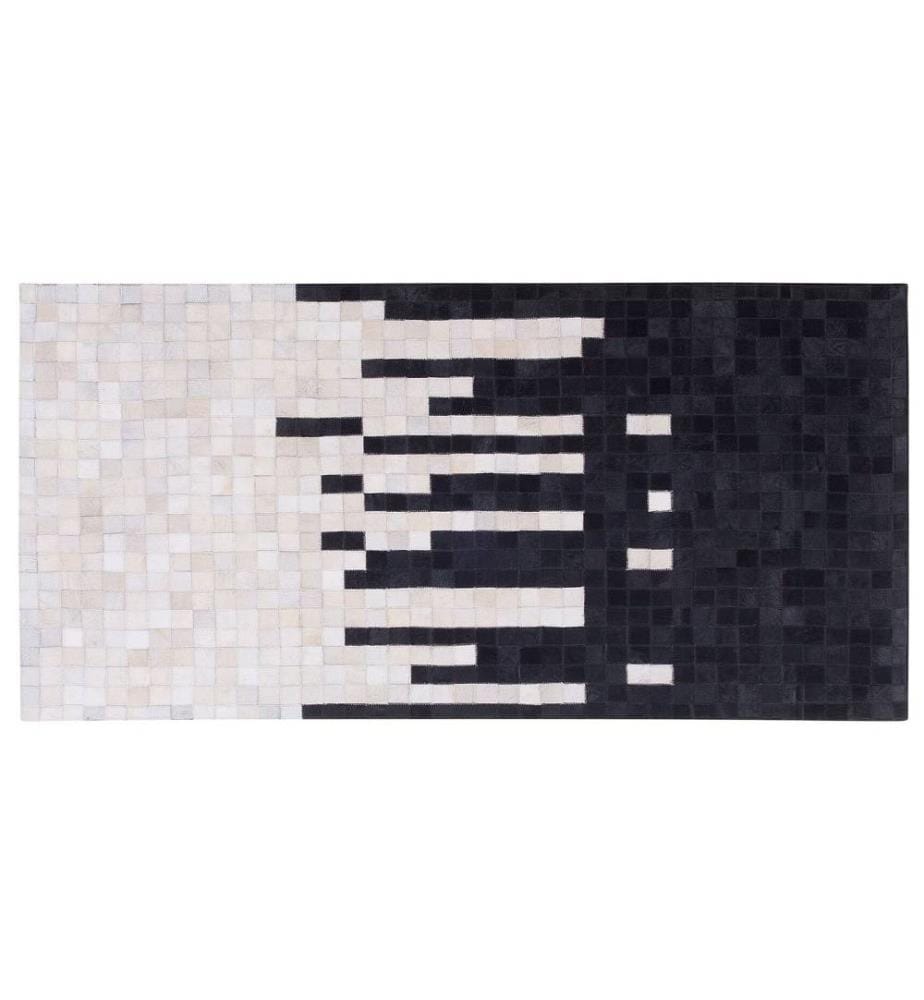 Teppich BOLU Schwarz 80 x 150 cm Echtleder