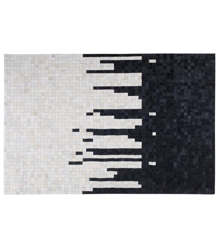 Teppich BOLU Schwarz 160 x 230 cm Echtleder