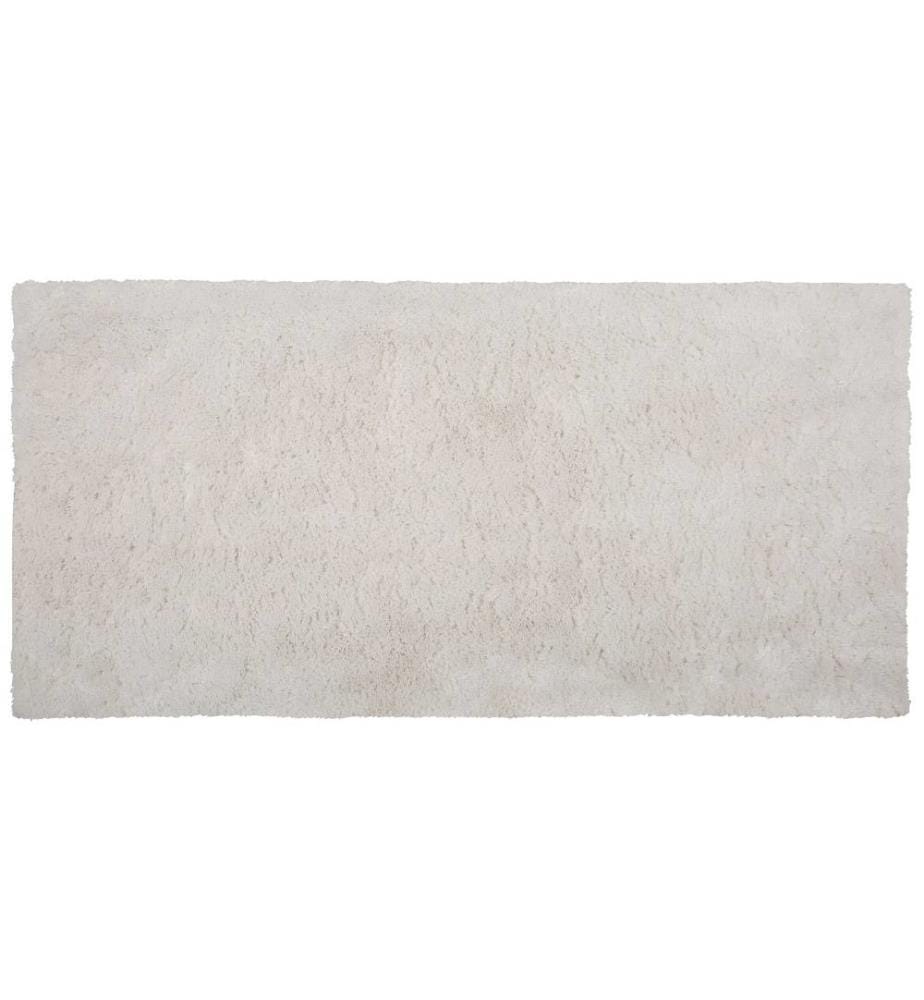 Tapis Épais 80 x 150 cm en Tissu Coton Blanc Doux au Toucher pour Chambre et Salon Moderne