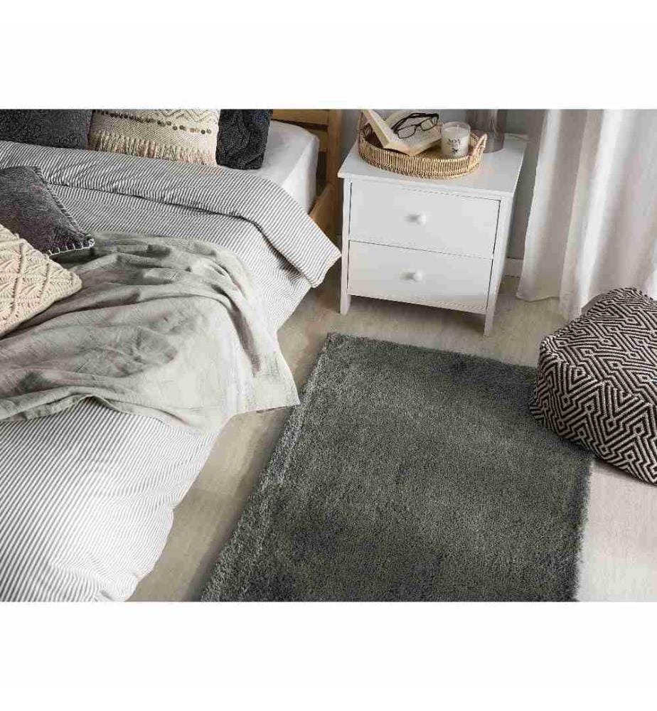Tapis à poils longs EVREN Gris foncé 80 x 150 cm