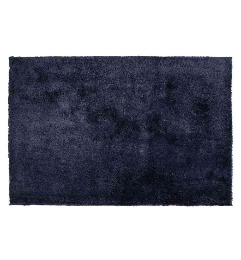 Tapis à poils longs EVREN Bleu foncé 140 x 200 cm