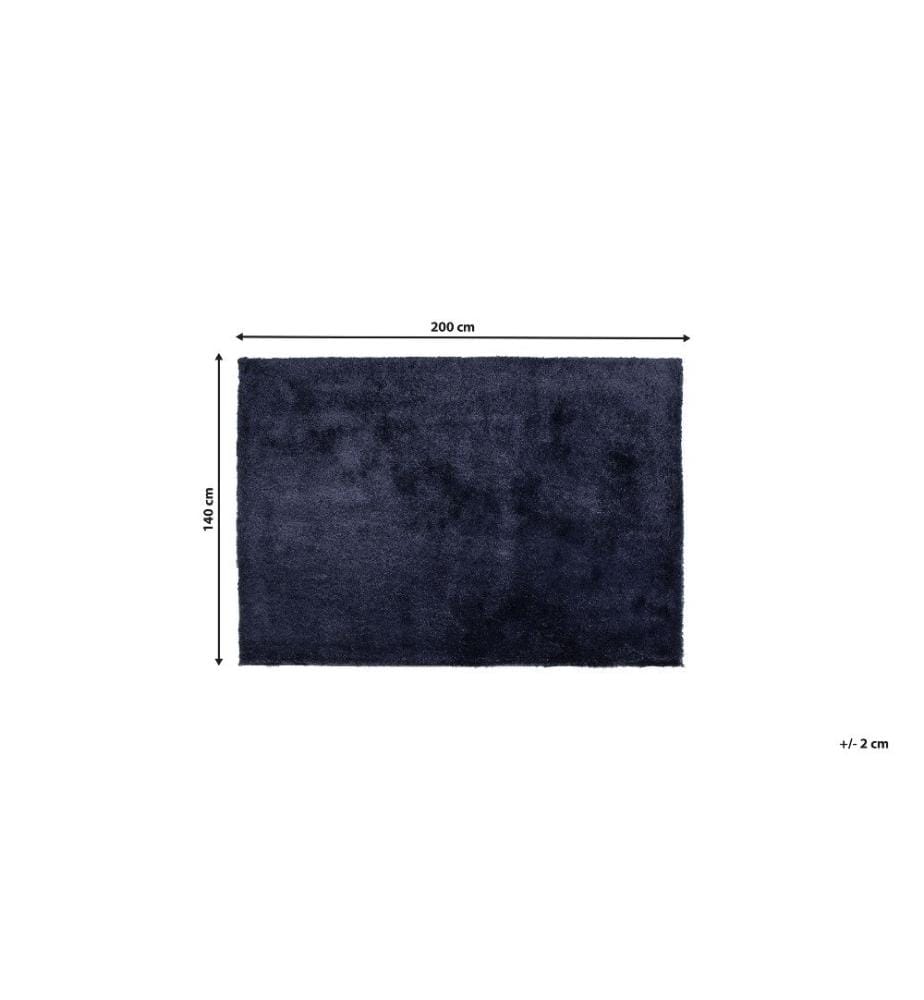 Tapis à poils longs EVREN Bleu foncé 140 x 200 cm
