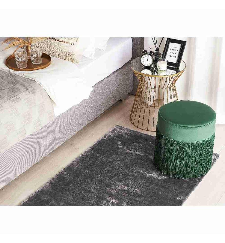 Tapis GESI II Gris foncé 80 x 150 cm Soie artificielle