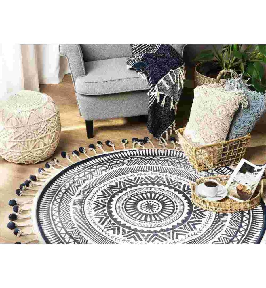 Tapis TATVAN Bleu ø 120 cm Coton