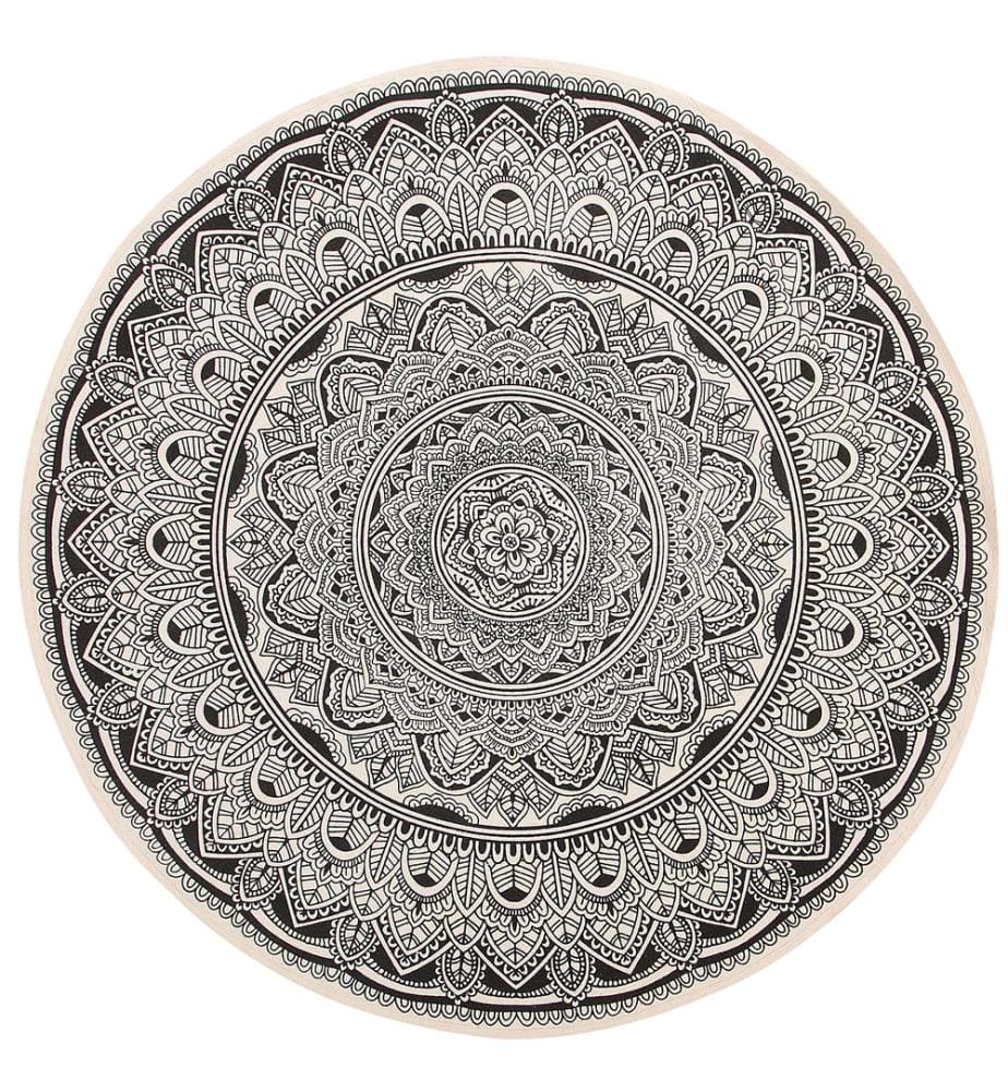 Tapis HIZAN Noir ø 120 cm Coton