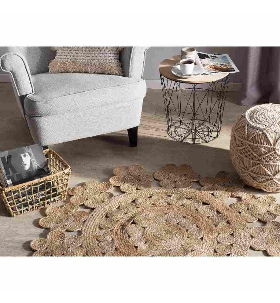 Teppich BIRECIK Beige ø 120 cm Jute