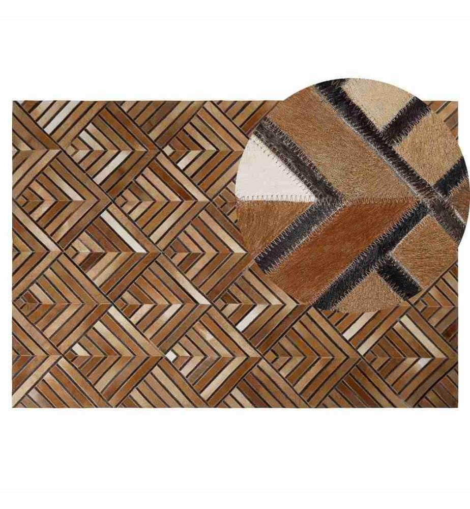 Tapis TEKIR Marron 140 x 200 cm Cuir