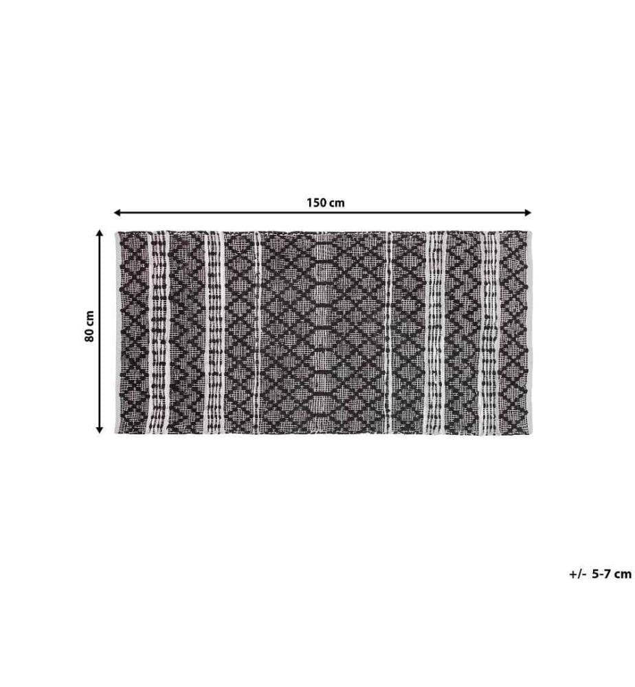 Tapis FEHIMLI Noir 80 x 150 cm Cuir