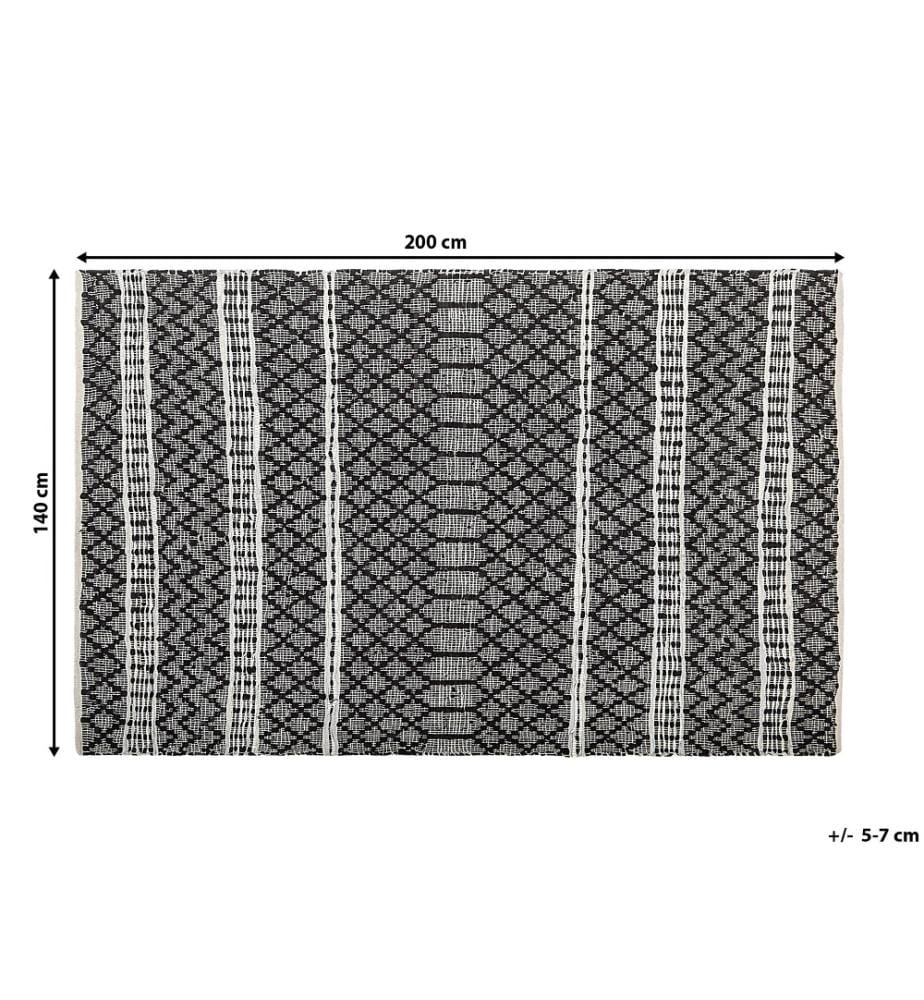 Tapis FEHIMLI Noir 140 x 200 cm Cuir
