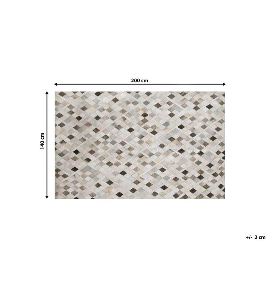 Teppich HIRKA Grau 140 x 200 cm Echtleder