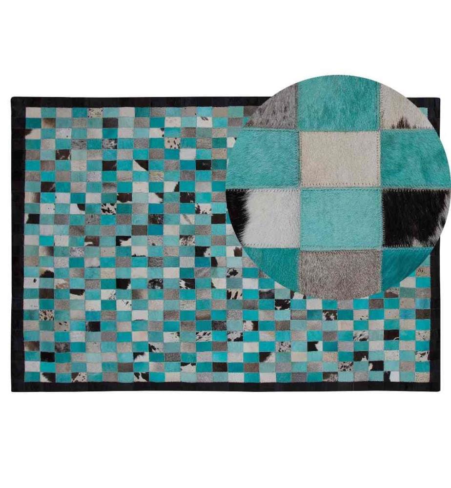 Teppich NIKFER Blau 140 x 200 cm Echtleder