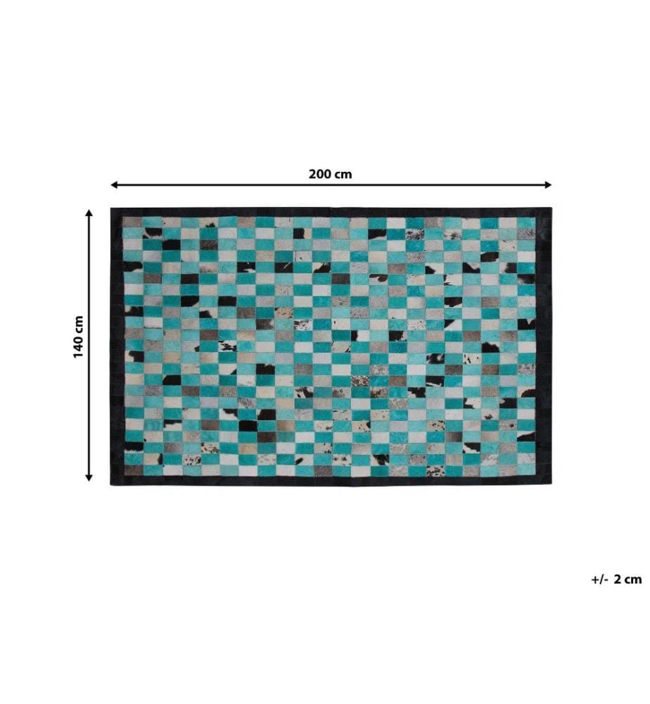 Teppich NIKFER Blau 140 x 200 cm Echtleder