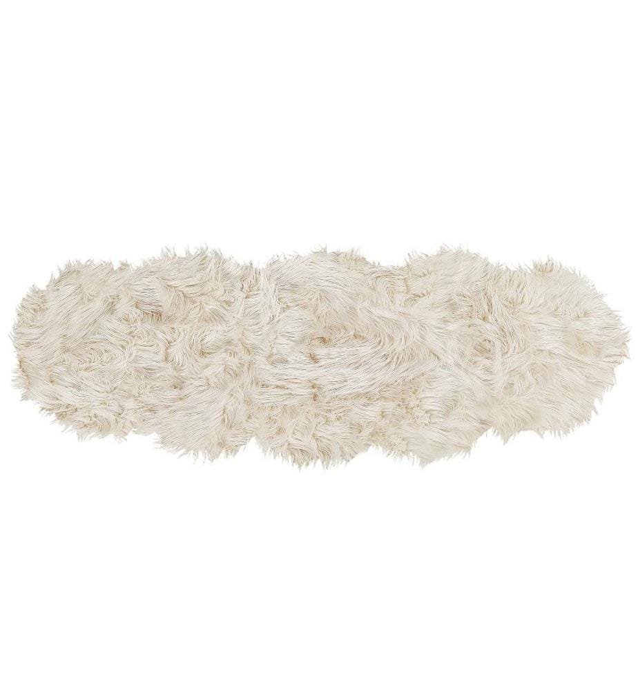 Tapis en fausse fourrure MAMUNGARI Beige 60 x 180 cm