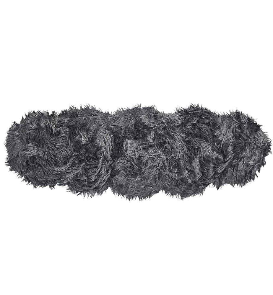 Tapis en fausse fourrure MAMUNGARI Gris foncé 60 x 180 cm