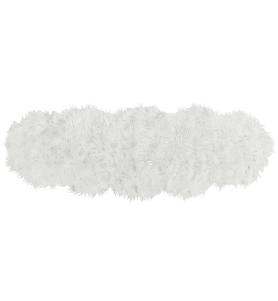 Tapis en fausse fourrure MAMUNGARI Blanc 60 x 180 cm