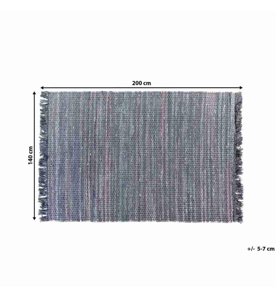 Teppich BESNI Grau 140 x 200 cm Baumwolle