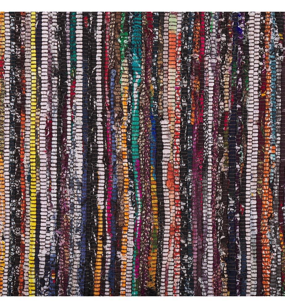 Teppich Bunt 160 x 230 cm Baumwolle Kurzflor Abstrakt Handgewebt Rechteckig Modern