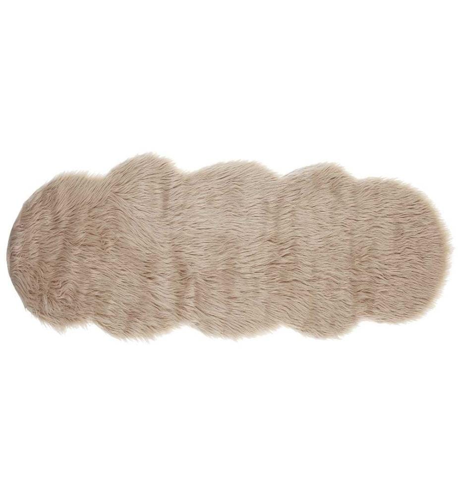 Tapis en fausse fourrure MAMUNGARI Beige sable 60 x 180 cm