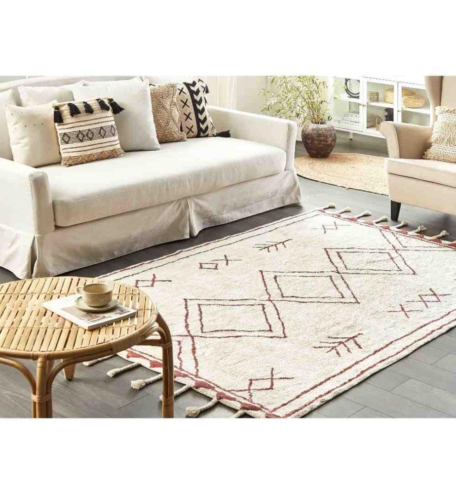 Tapis KENITRA Blanc cassé 160 x 230 cm Coton