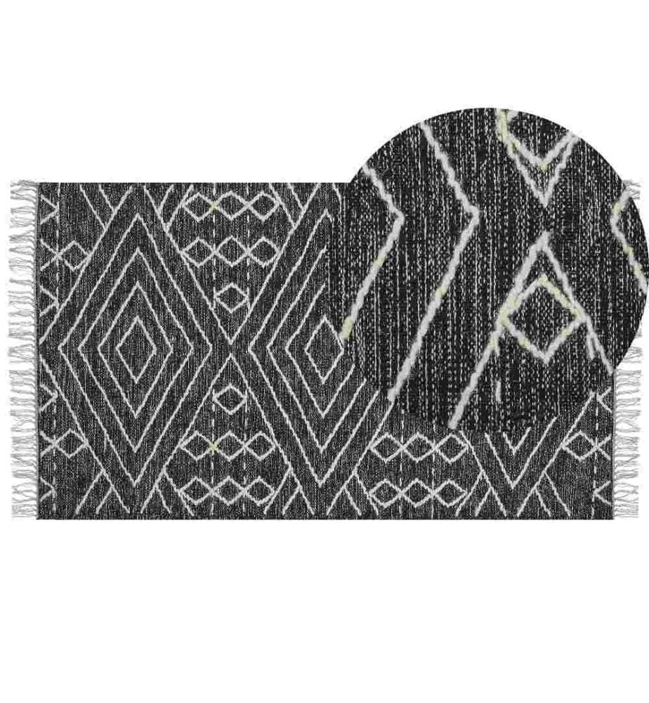 Tapis KHENIFRA Noir 80 x 150 cm Coton