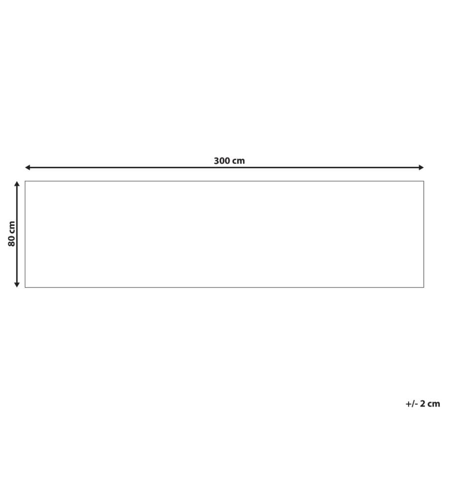 Tapis Blanc et Gris en Polyester 80 x 300 cm Classique Long Rectangulaire pour Couloir Salon ou Chambre à Poils Courts
