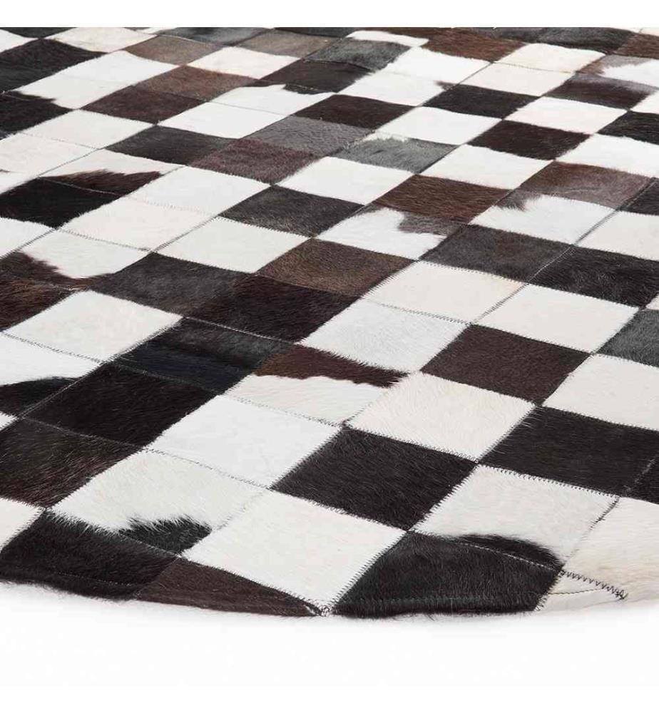 Teppich BERGAMA Braun ø 140 cm Echtleder