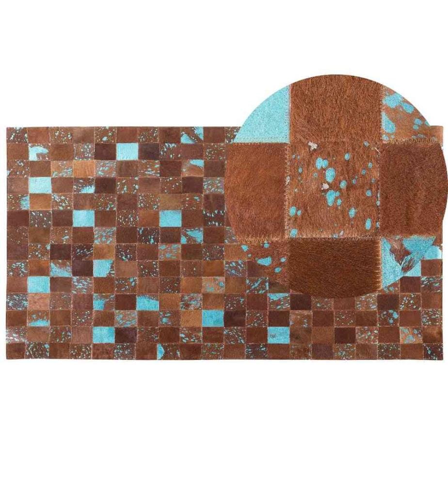 Teppich ALIAGA Braun 80 x 150 cm Echtleder