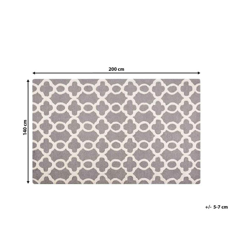 Tapis ZILE Gris 140 x 200 cm Laine