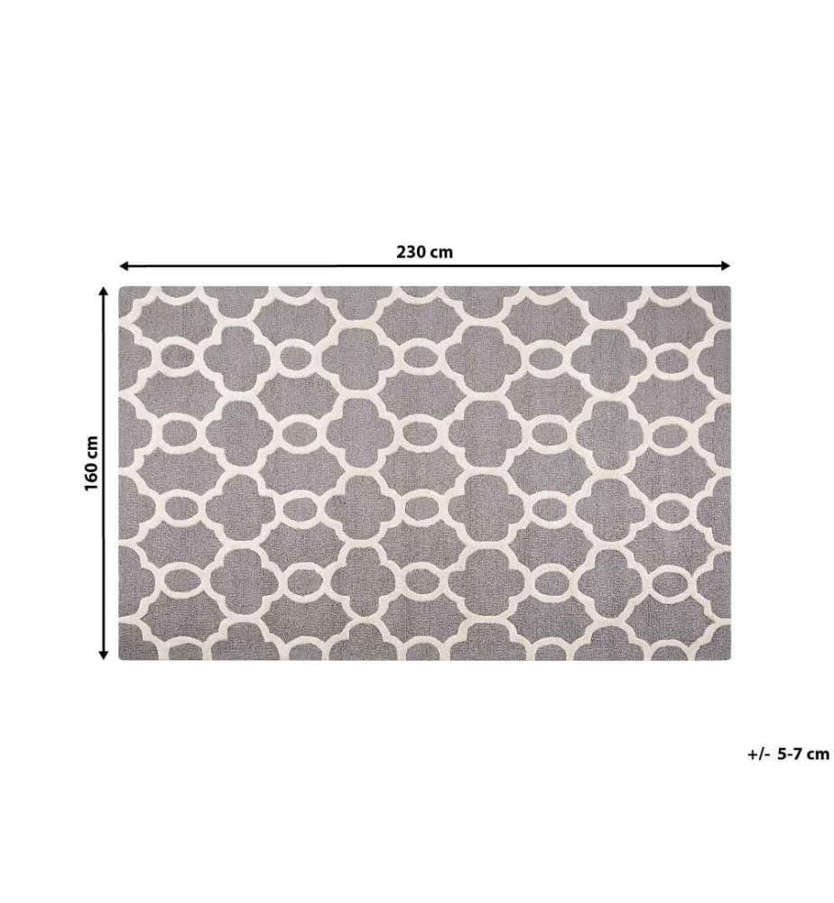 Teppich ZILE Grau 160 x 230 cm Wolle