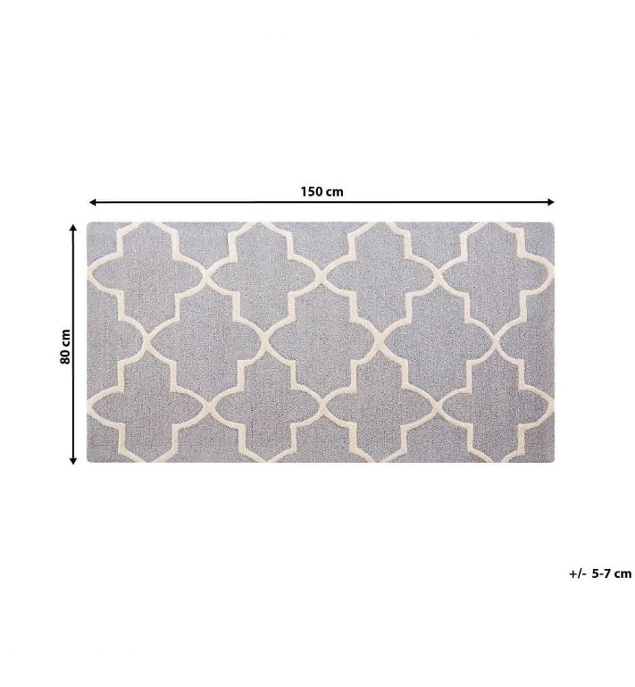 Teppich SILVAN Hellgrau 80 x 150 cm Wolle