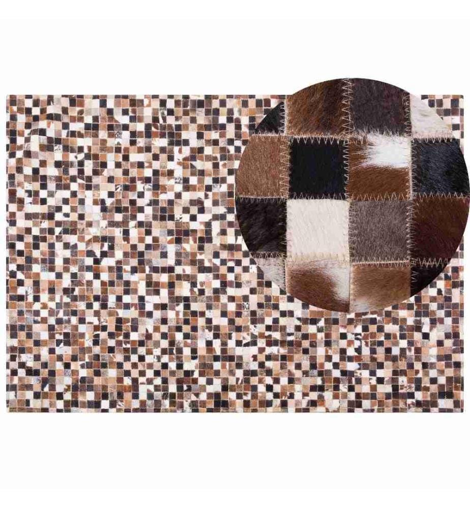 Teppich KONYA Braun 160 x 230 cm Echtleder