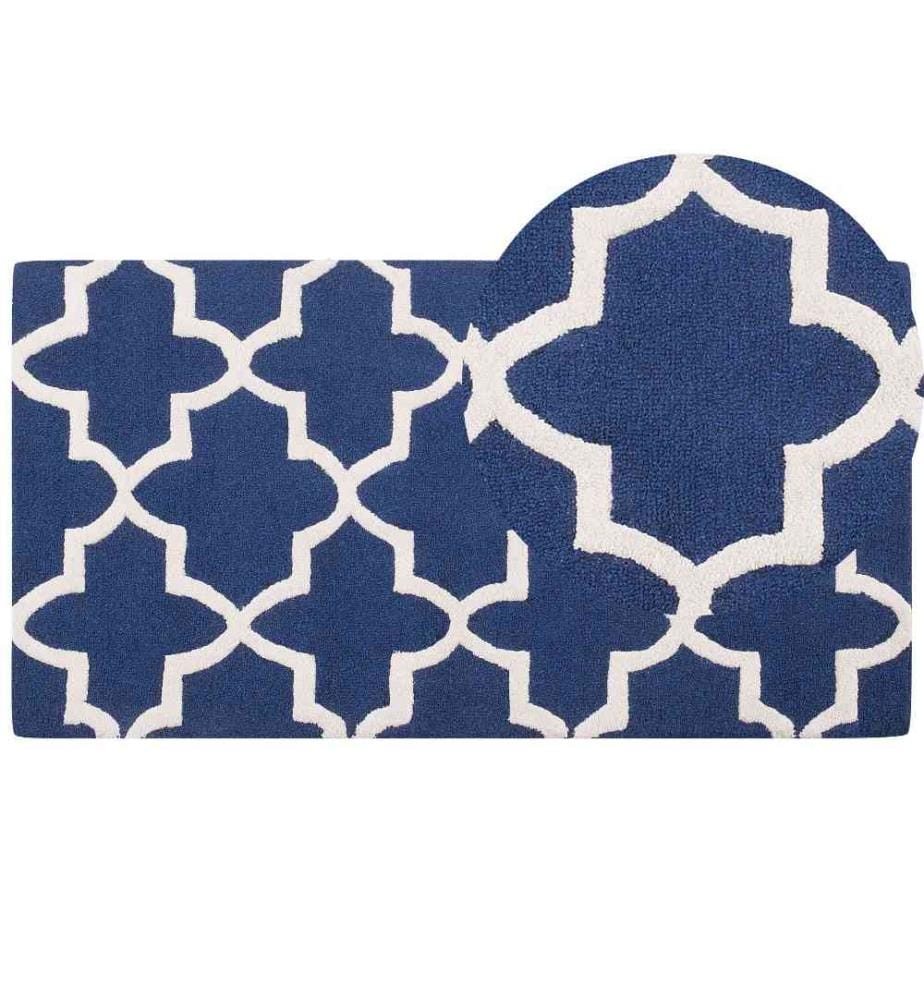 Teppich SILVAN Marineblau 80 x 150 cm Wolle