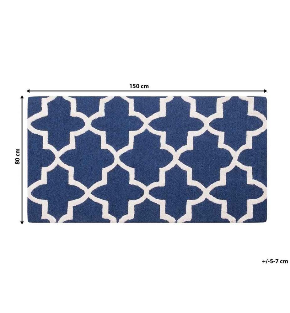Teppich SILVAN Marineblau 80 x 150 cm Wolle