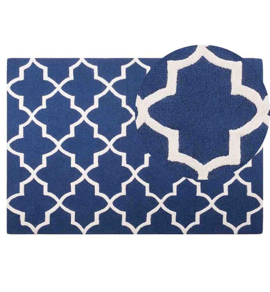 Teppich SILVAN Marineblau 140 x 200 cm Wolle