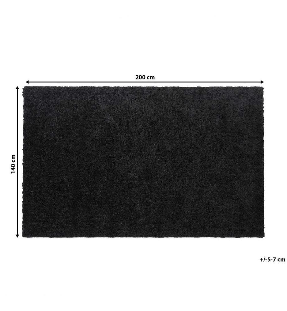 Tapis à poils longs DEMRE Noir 140 x 200 cm