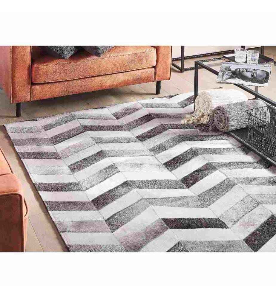 Teppich AKSAZ Bunt 140 x 200 cm Echtleder