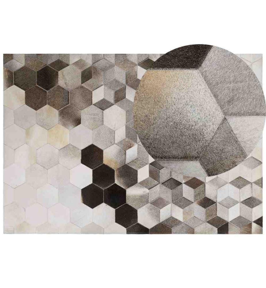 Teppich SASON Beige 160 x 230 cm Echtleder