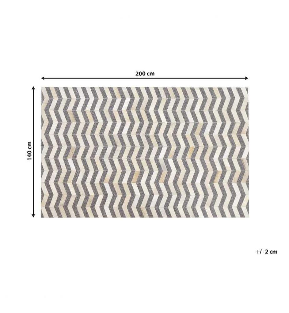 Teppich BAGGOZE Dunkelgrau 140 x 200 cm Echtleder