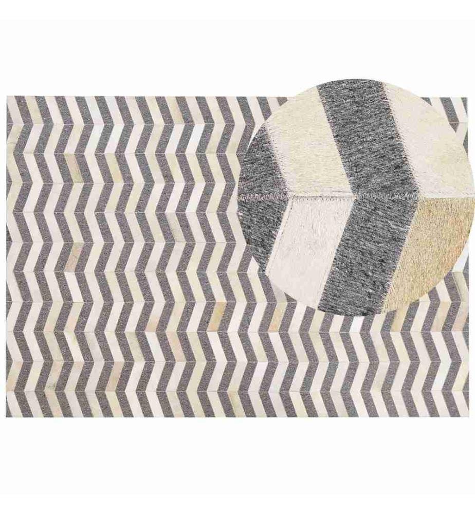 Tapis BAGGOZE Gris foncé 160 x 230 cm Cuir