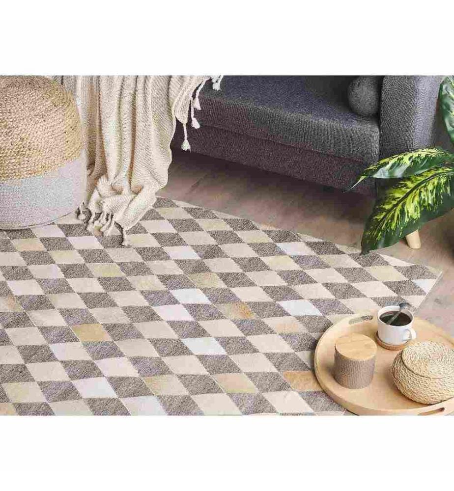 Tapis SESLICE Beige 140 x 200 cm Cuir