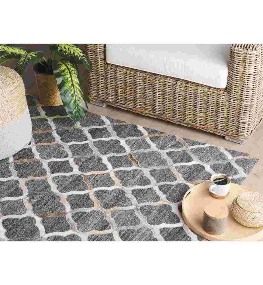Teppich ROLUNAY Dunkelgrau 140 x 200 cm Echtleder